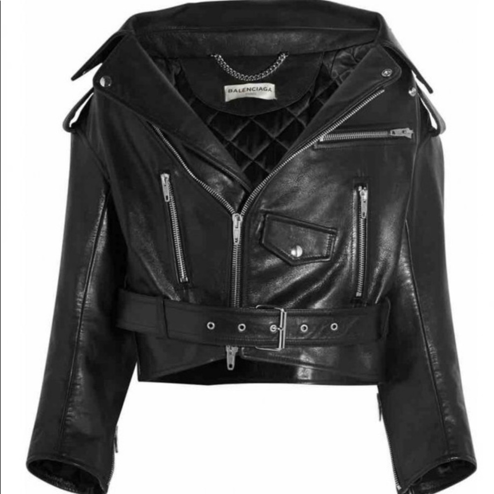 Balenciaga swing leather jacket sz 36
